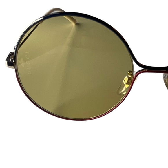 GUCCI Oversize- 70’s Style Round Yellow Tint Sunglasses - Picture 16 of 16